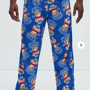 Fashion Nova Blue Teddy Bear Pajama Pants